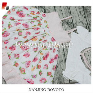 flutter sleeve pink floral printed toddler sets